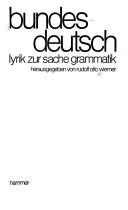 Cover of: Bundesdeutsch by Wiemer, Rudolf Otto