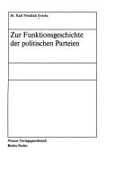 Cover of: Zur Funktionsgeschichte der politischen Parteien