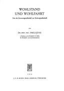 Cover of: Wohlstand und Wohlfahrt: von d. Konsumgesellschaft z. Kulturgesellschaft