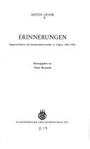 Cover of: Erinnerungen: Gegenrevolution u. Restaurationsversuche in Ungarn 1918-1921