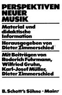 Cover of: Perspektiven neuer Musik: Material u. didakt. Information