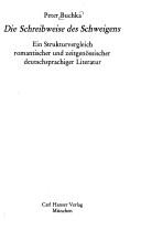 Cover of: Die Schreibweise des Schweigens by Peter Buchka