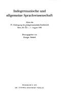 Cover of: Indogermanische und allgemeine Sprachwissenschaft: Akten d. IV Fachtagung d. Indogerman. Ges., Bern, 28. Juli-1. Aug. 1969