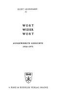 Cover of: Wort wider Wort: ausgewählte Gedichte 1934-1973