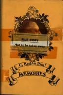Cover of: Memories. by C. Kegan Paul