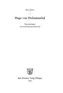Cover of: Hugo von Hofmannsthal: Daseinsformen und dichterische Struktur.