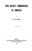 Cover of: Two mystic communities in America by John E. Jacoby
