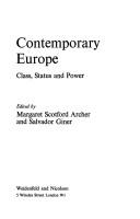 Cover of: Contemporary Europe: class, status and power