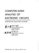 Cover of: Computer-aided analysis of electronic circuits by Leon O. Chua