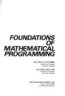 Cover of: Foundations of mathematical programming