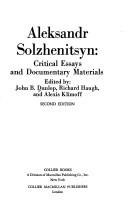 Cover of: Aleksandr Solzhenitsyn: critical essays and documentary materials