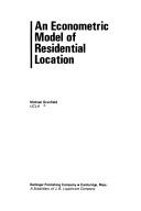 Cover of: An econometric model of residential location