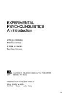 Cover of: Experimental psycholinguistics: an introduction
