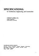 Cover of: Specifications: for architecture, engineering, and construction