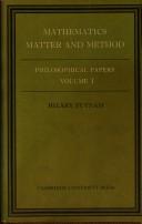 Cover of: Mathematics, matter, and method by Hilary Putnam