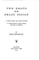 Cover of: Two essays on organ design by John T. Fesperman