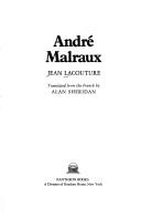 Cover of: André Malraux by Jean Lacouture