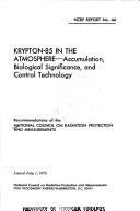 Cover of: Krypton-85 in the atmosphere by National Council on Radiation Protection and Measurements