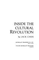 Cover of: Inside the cultural revolution