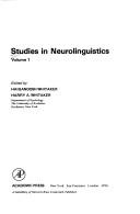 Cover of: Studies in neurolinguistics by edited by Haiganoosh Whitaker, Harry A. Whitaker.