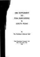 Cover of: Plea bargaining and guilty pleas