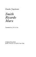 Cover of: Smith, Ricardo, Marx | Claudio Napoleoni