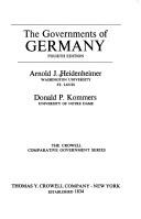 Cover of: The governments of Germany by Arnold J. Heidenheimer
