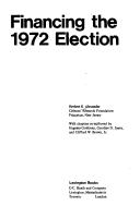 Cover of: Financing the 1972 election
