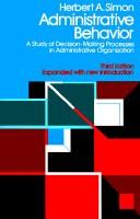 Cover of: Administrative behavior | Herbert Alexander Simon
