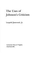Cover of: The uses of Johnson's criticism