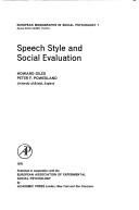 Cover of: Speech style and social evaluation