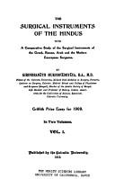 The surgical instruments of the Hindus by Girindranāth Mukhopādhyāya