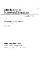 Cover of: Introduction to differential equations by Robert Creighton Buck