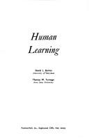 Cover of: Human learning by David L. Horton, David L. Horton