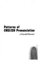 Cover of: Patterns of English pronunciation