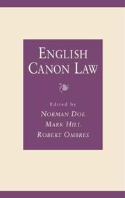 Cover of: English canon law: essays in honour of Bishop Eric Kemp