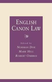 Cover of: English canon law by edited by Norman Doe, Mark Hill, Robert Ombres.