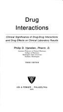 Cover of: Drug interactions: clinical significance of drug-drug interactions and drug effects on clinical laboratory results