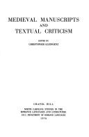 Cover of: Medieval manuscripts and textual criticism