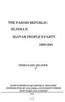 The Parish republic by Yeshayahu A. Jelinek