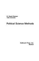 Cover of: Political science methods by G. David Garson, G. David Garson