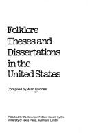 Cover of: Folklore theses and dissertations in the United States