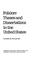 Cover of: Folklore theses and dissertations in the United States