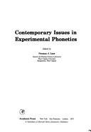 Cover of: Contemporary issues in experimental phonetics