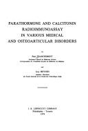Cover of: Parathormone and calcitonin radioimmunoassay in various medical and osteoarticular disorders