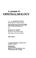 Cover of: A synopsis of ophthalmology