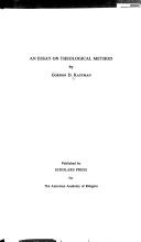 Cover of: An essay on theological method