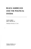 Cover of: Black Americans and the political system