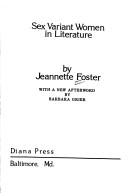 Cover of: Sex variant women in literature