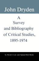 Cover of: John Dryden: a list of critical studies published from, 1895-1948